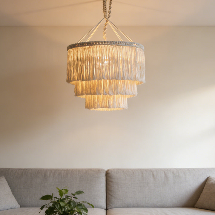 Modern Macramé Pendant Lamp