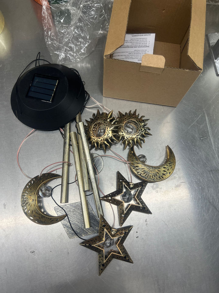 Outdoor Metal Star Wind Chime with Resonating Aluminum Tubes