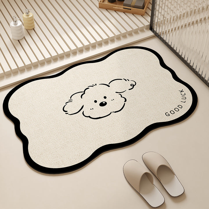 Playful Pet-Themed Absorbent Mat