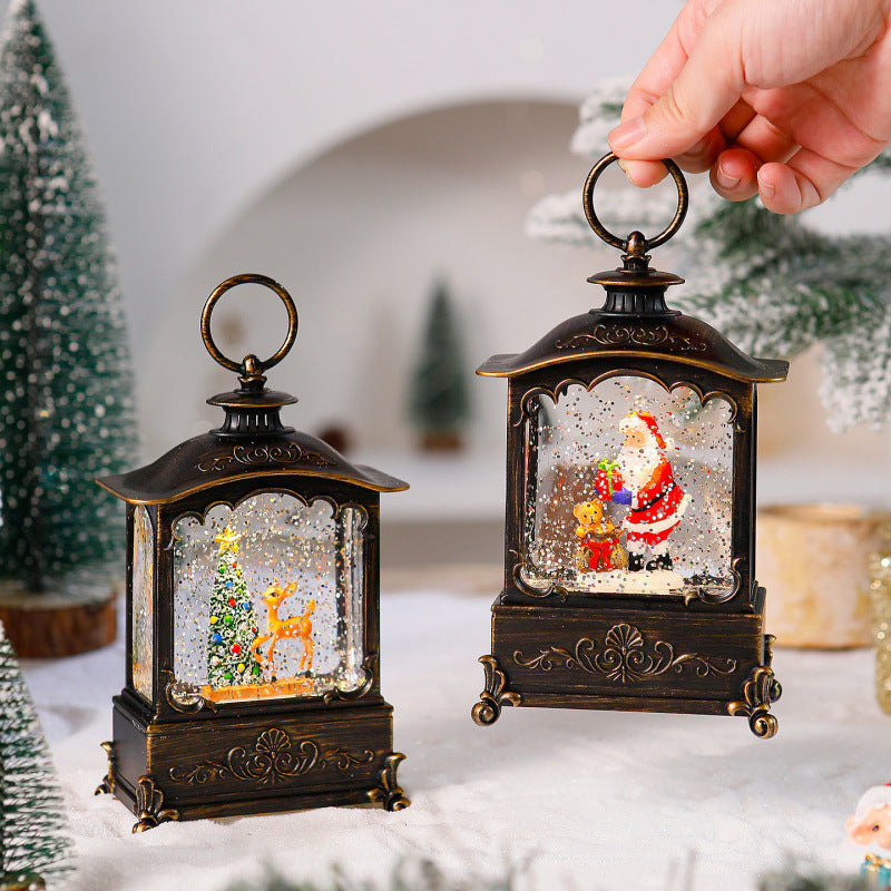 Lighter lantern with snow scenes