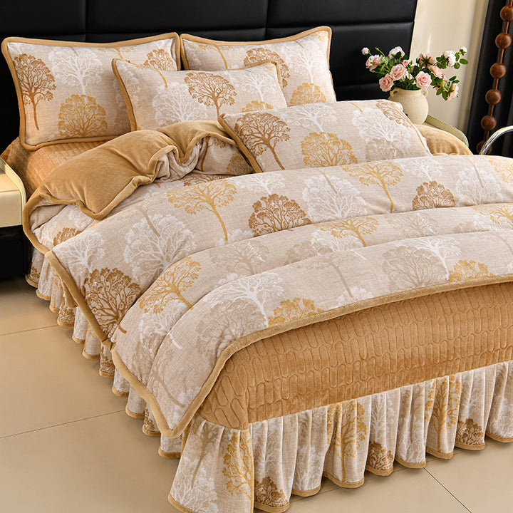Luxurious Floral Embroidered Bedding Set