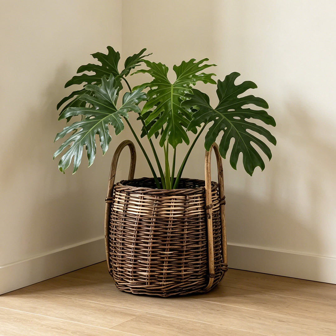 Natural woven storage basket