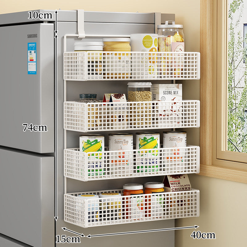 Over-Door Two Tier Metal Mesh Hanging Kitchen Storage Basket Organizer with Hooks
