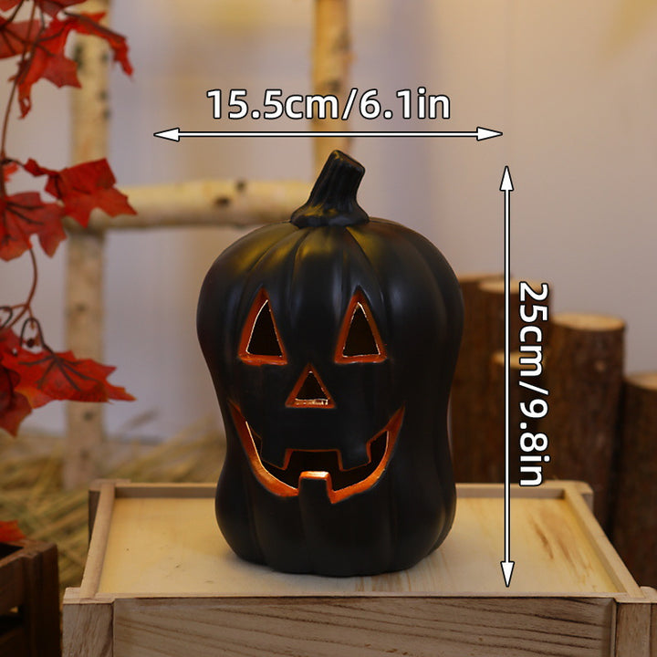 Ceramic Cat Pumpkin LED Tealight Holder