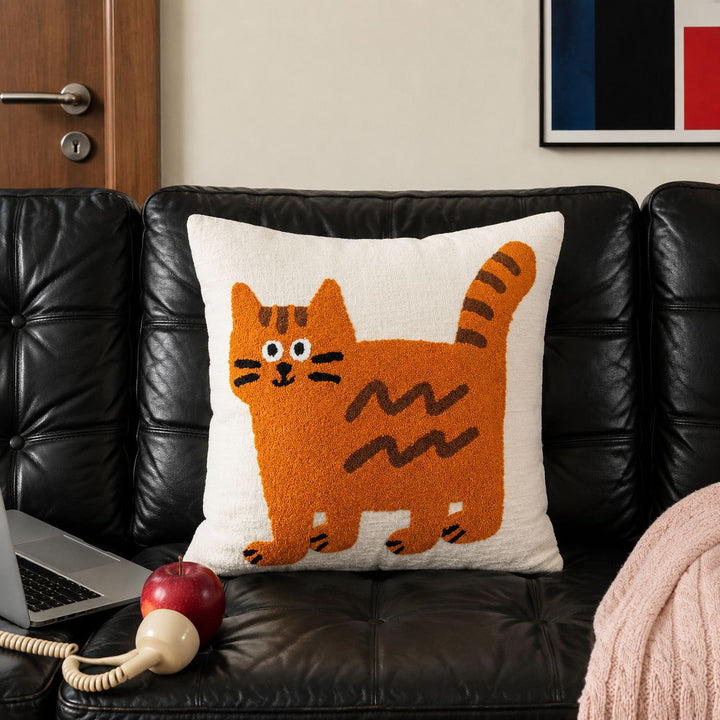 Decorative Animal Illustration Throw Pillow