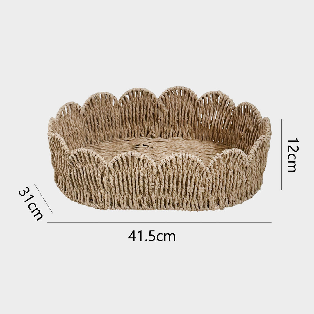 Decorative storage basket with wave edge