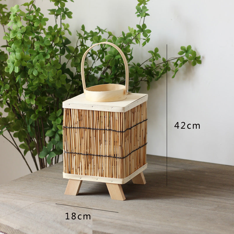Stylish lantern made of natural materials