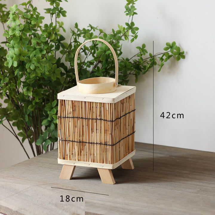 Stylish lantern made of natural materials