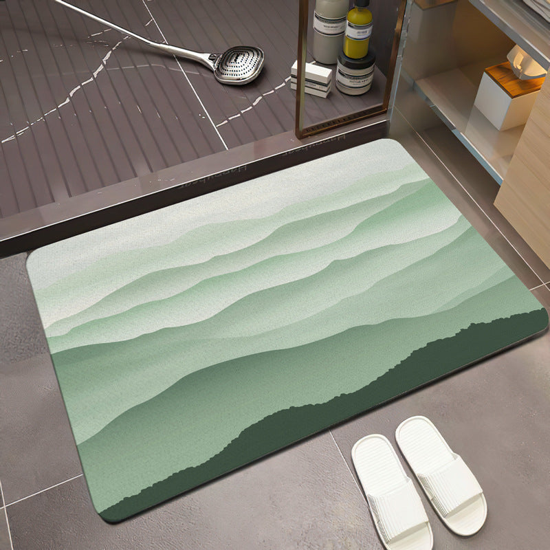 Scenic Mountain Landscape Bath Mat