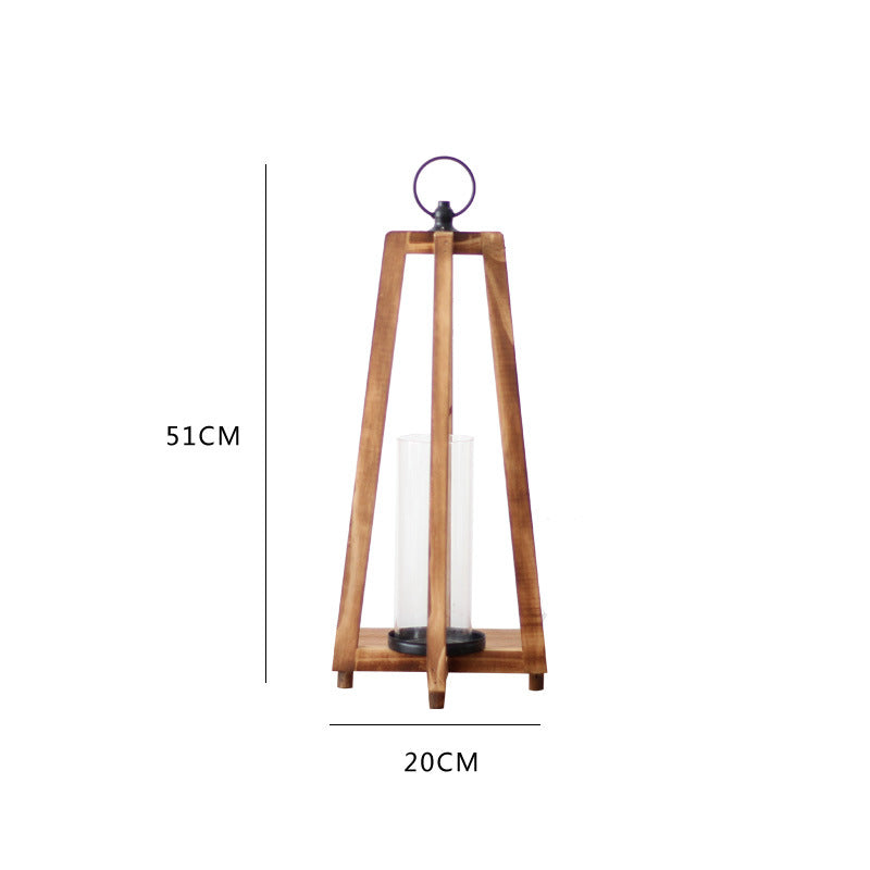 Elegant lantern made of wood and glass