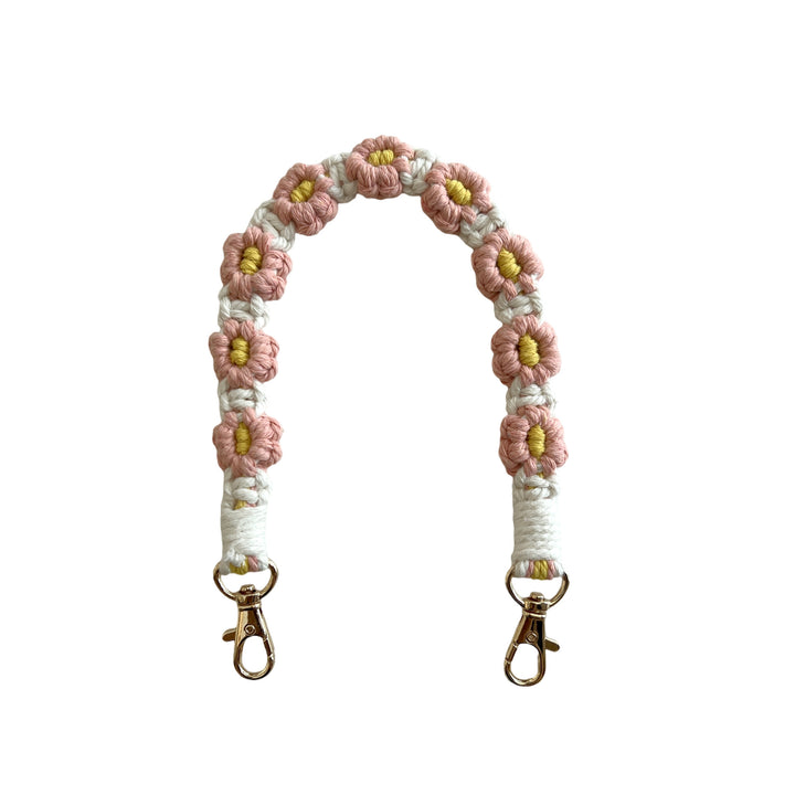 Floral Macrame Keychain Strap