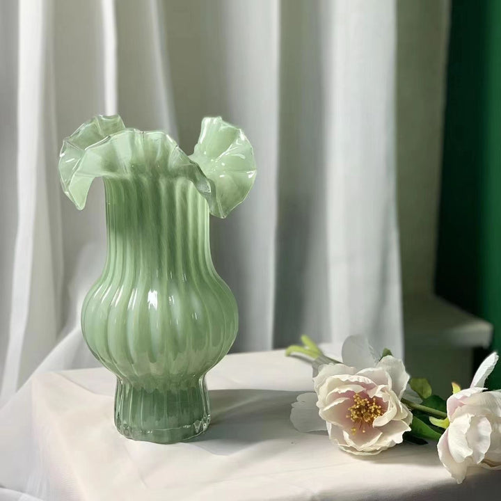Decorative Fluted Glass Vase