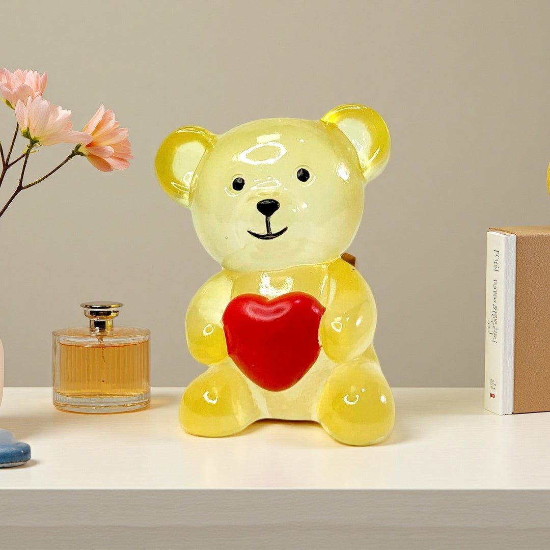 Decorative bear figure with heart