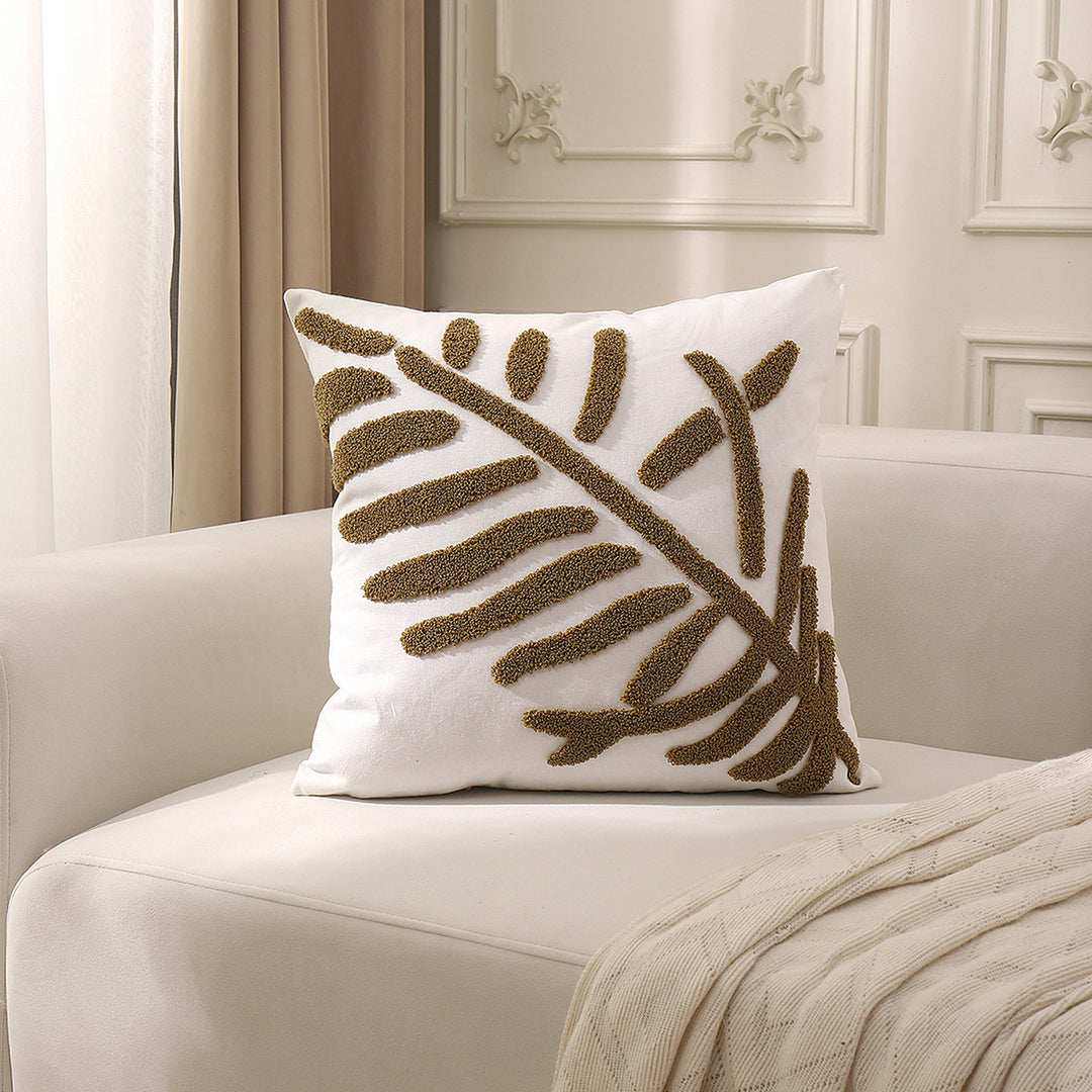 Textured Leaf Pattern Decorative Throw Pillow