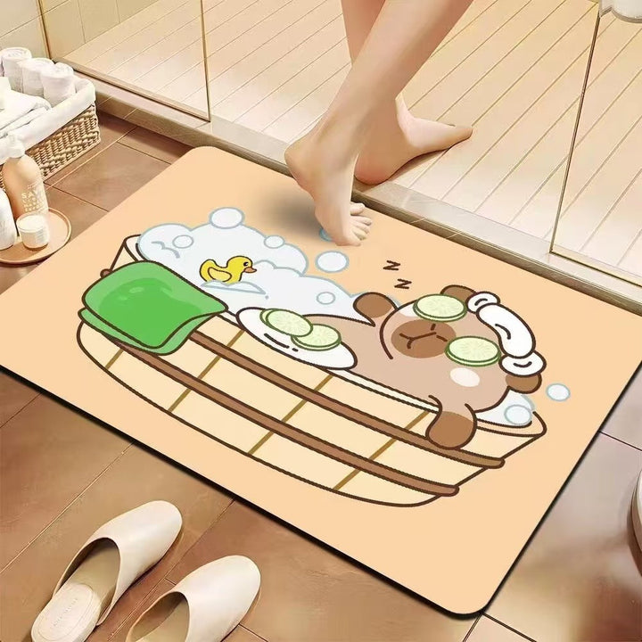Playful Cartoon Bath Mat