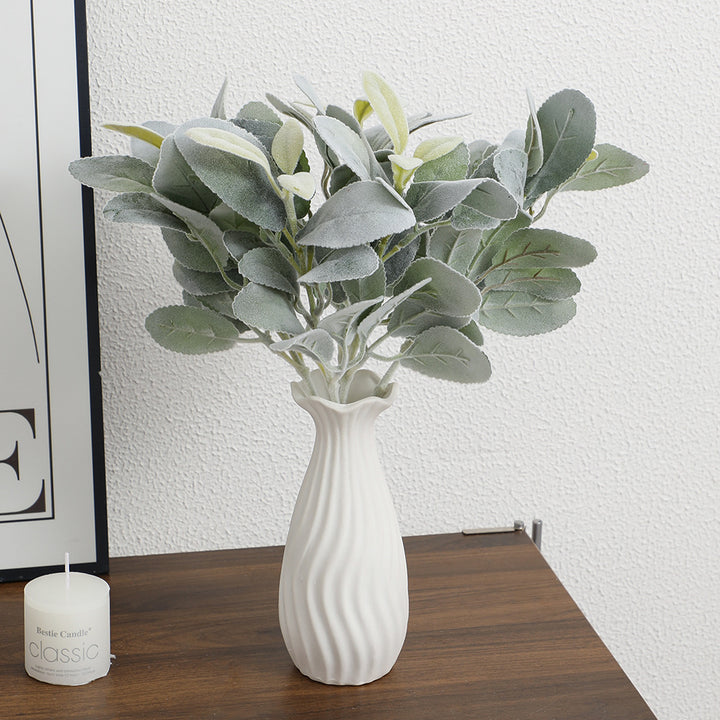 Decorative artificial flower branch with fine leaves