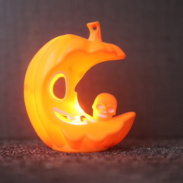 Halloween Decoration Figure Skull with Pumpkin Hat