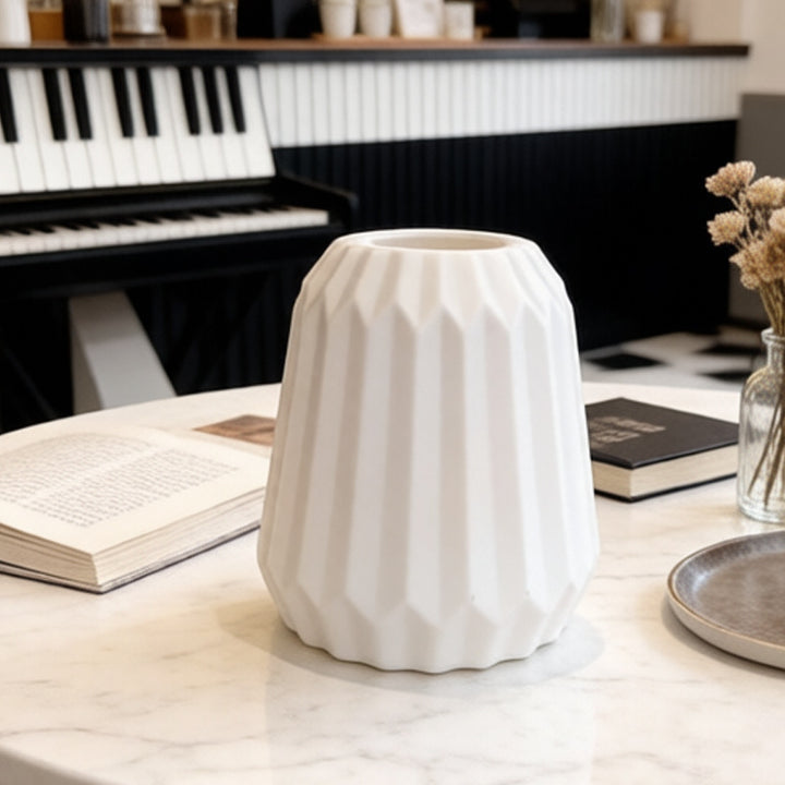 Textured Geometric Table Vase