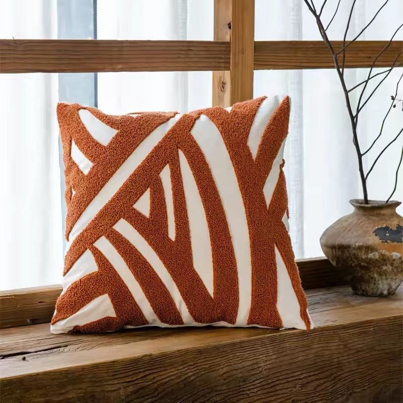 Textured Geometric Accent Pillow