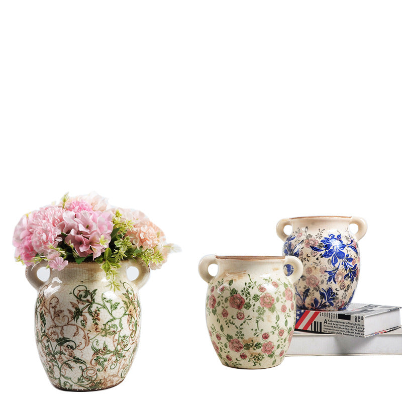 Flower decoration vessel with playful pattern