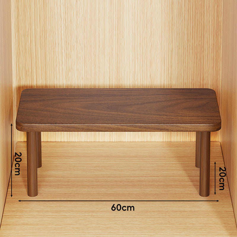 Height-Adjustable Rectangular Wooden Riser Table with Detachable Round Legs