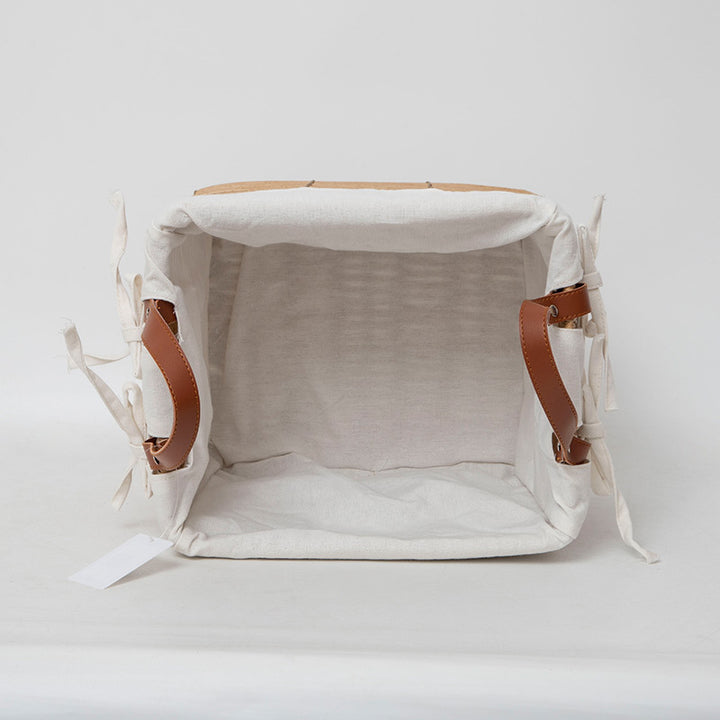 Multifunctional storage basket with linen cover