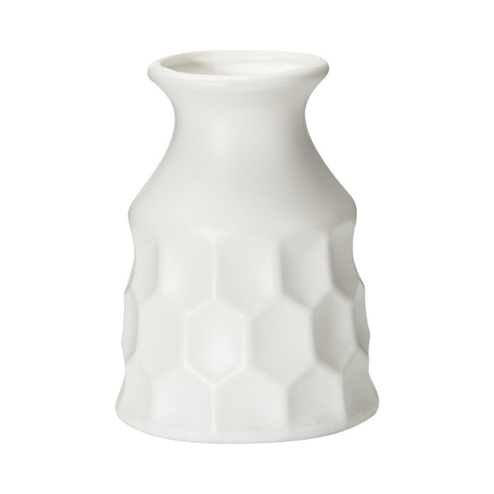 Textured Honeycomb Ceramic Vase