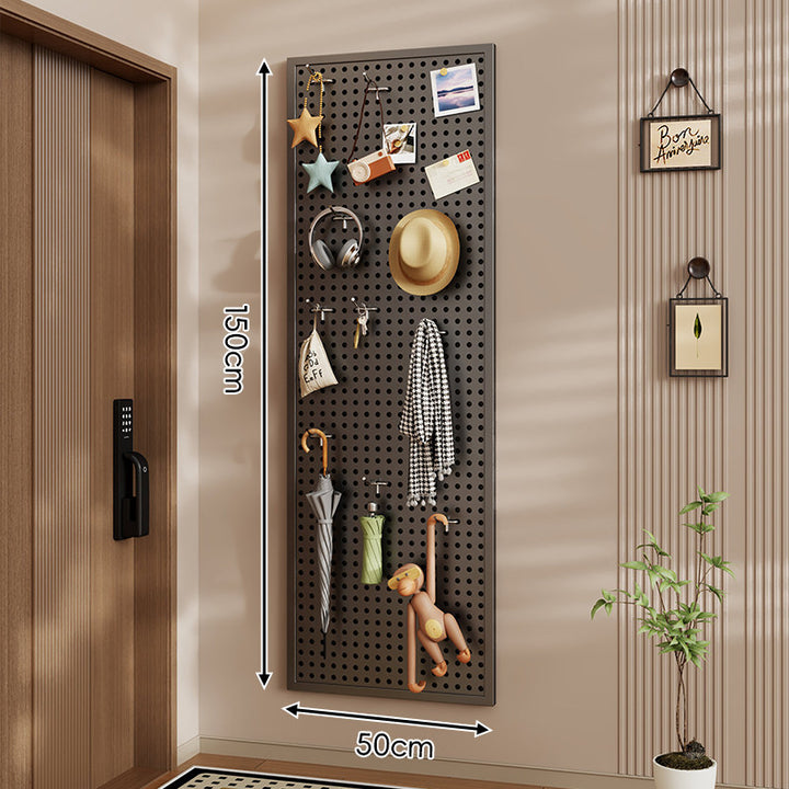 Wall-Mounted Perforated Pegboard Organizer Panel with Metal Frame