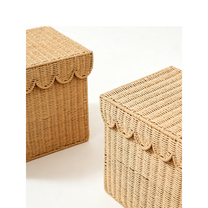 Storage basket with lid