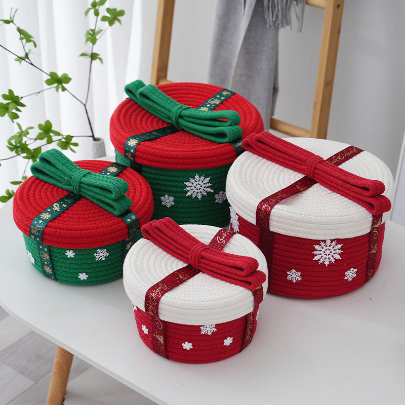 Decorative storage basket with Christmas motif