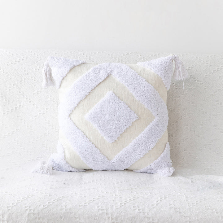 Textured Geometric Decorative Throw Pillow for Sofa Decor