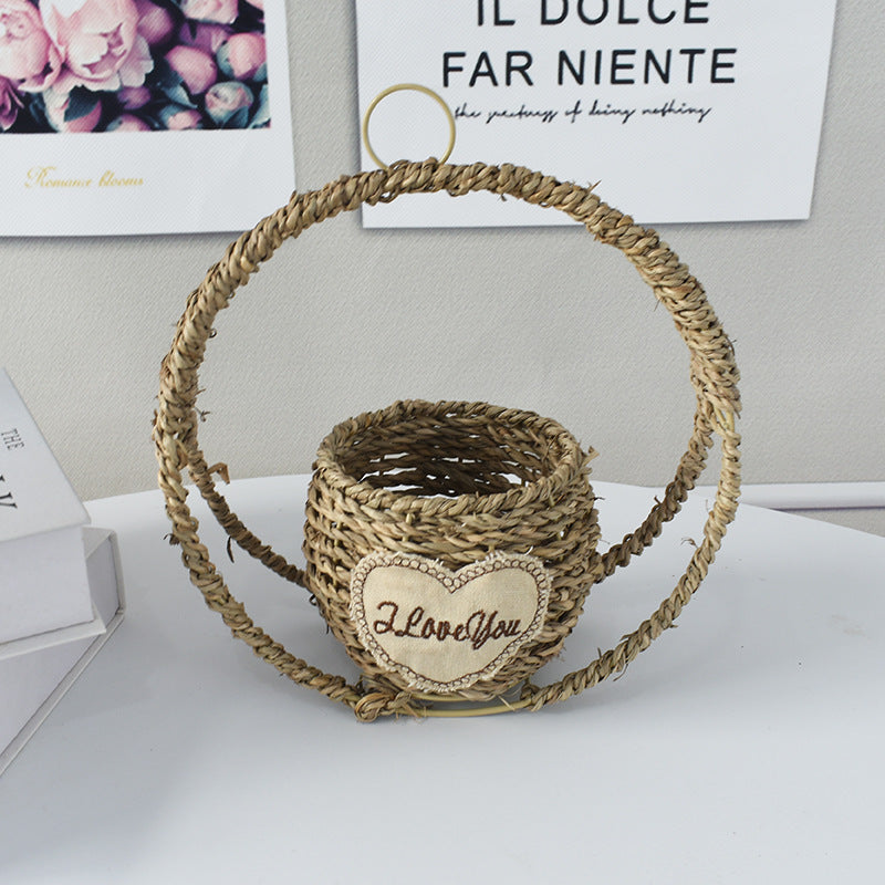 Handwoven Decorative Flower Basket