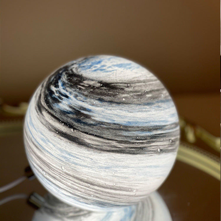 Marble vortex orb LED table lamp