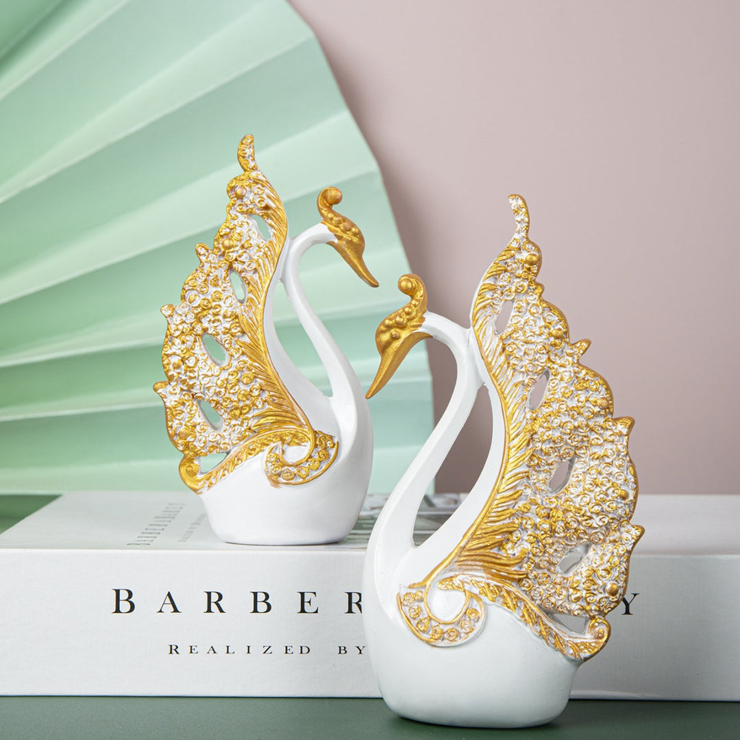 Elegant Ceramic Swan Figurines