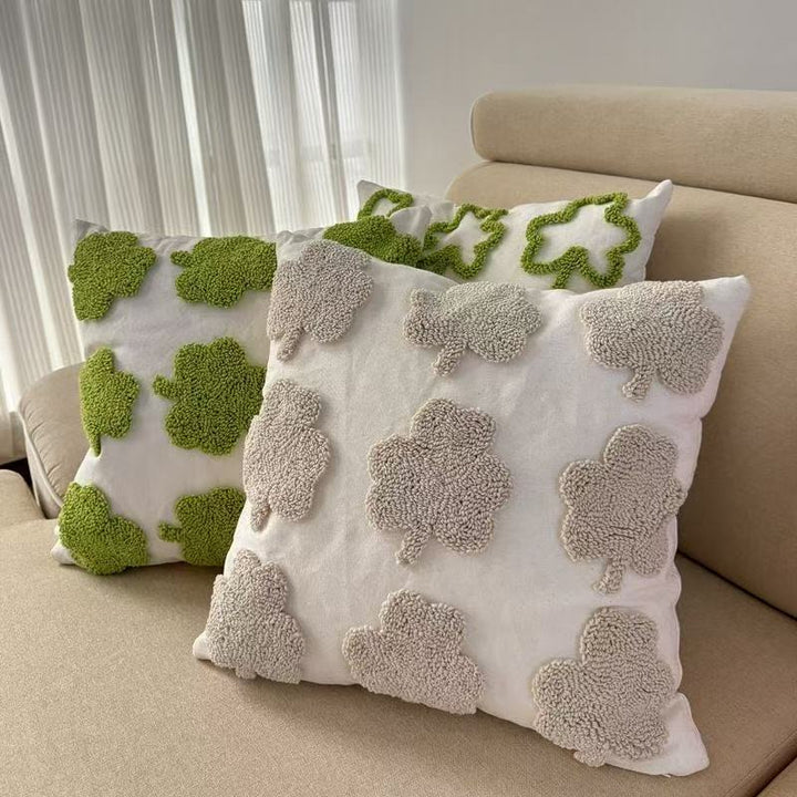 Textured Clover Pattern Throw Pillow