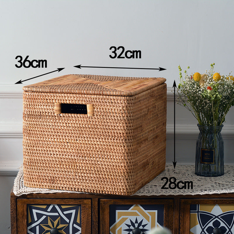 Storage box made of woven material