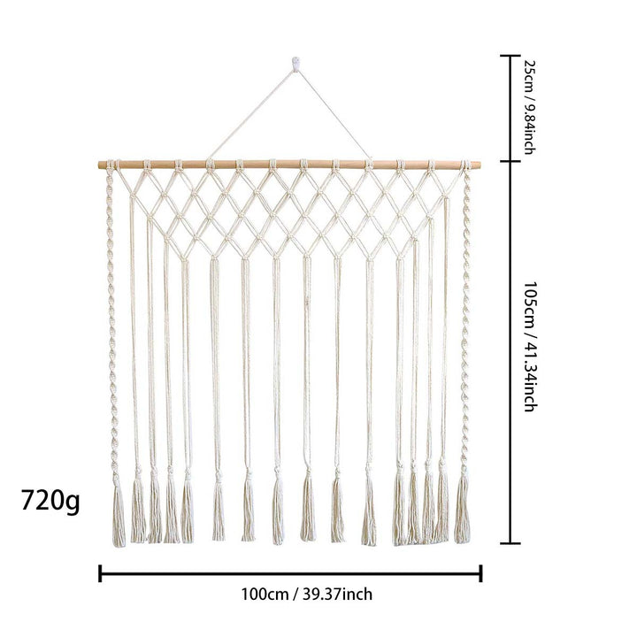 Macrame Wall Hanging with Elegant Fringes and Artistic Design