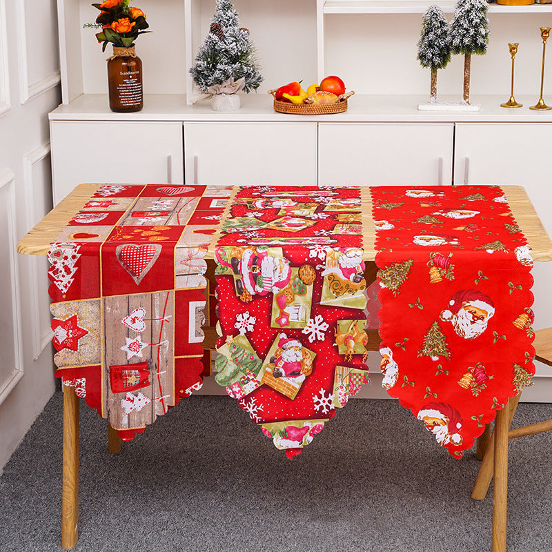 Festive table runner with Christmas motifs