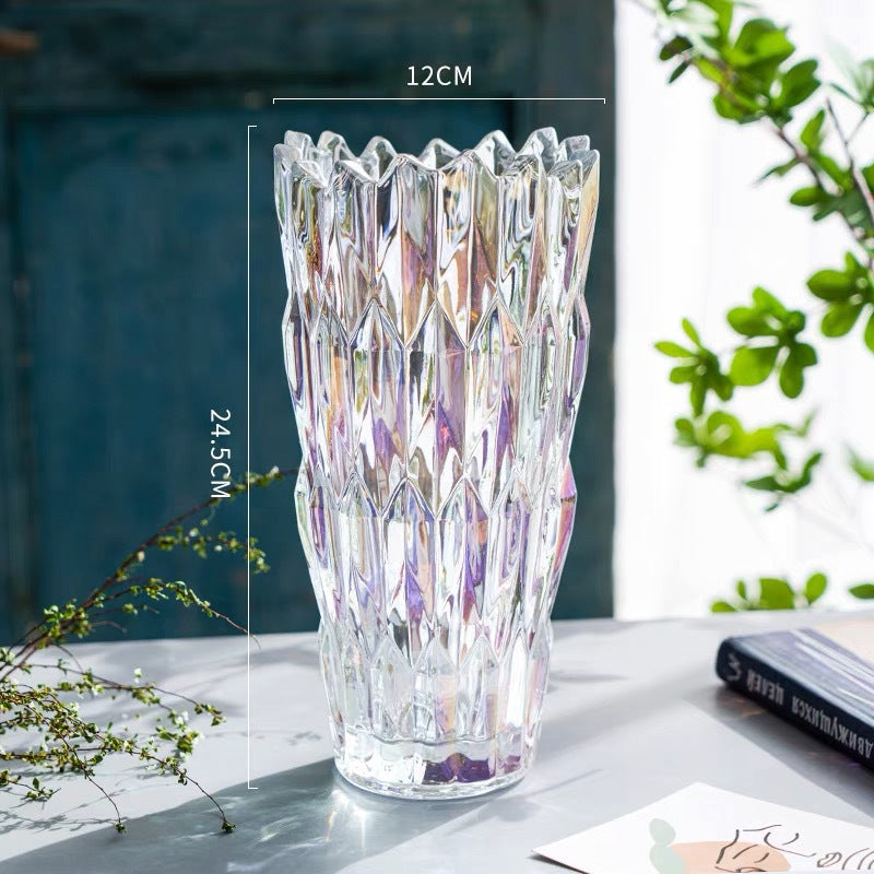 Geometric Cut Crystal Vase