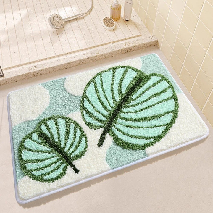 Autumn Leaf-Themed Plush Bath Mat for Bathroom