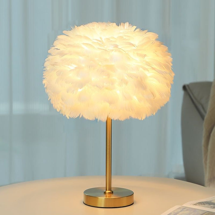 Feder lamp with crystal accents