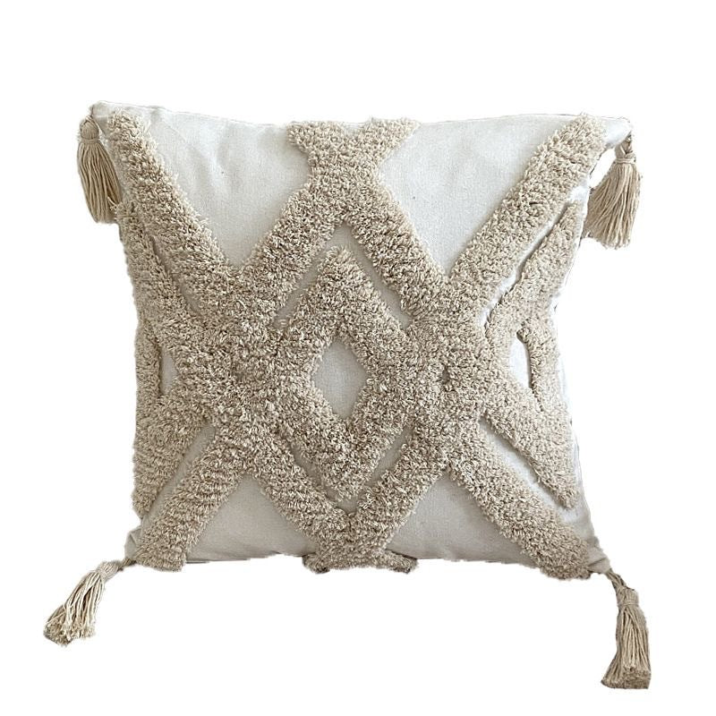 Textured Geometric Accent Throw Pillow
