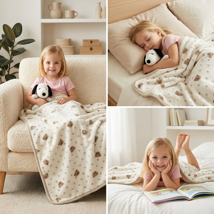 Soft Dot Patterned Plush Throw
