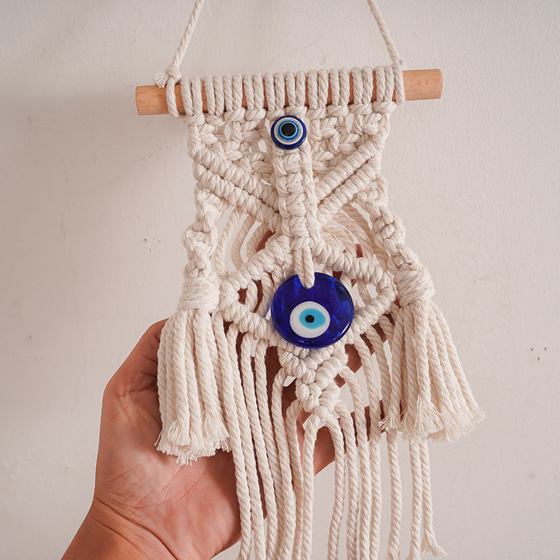 Macrame Wall Decor with Protective Evil Eye