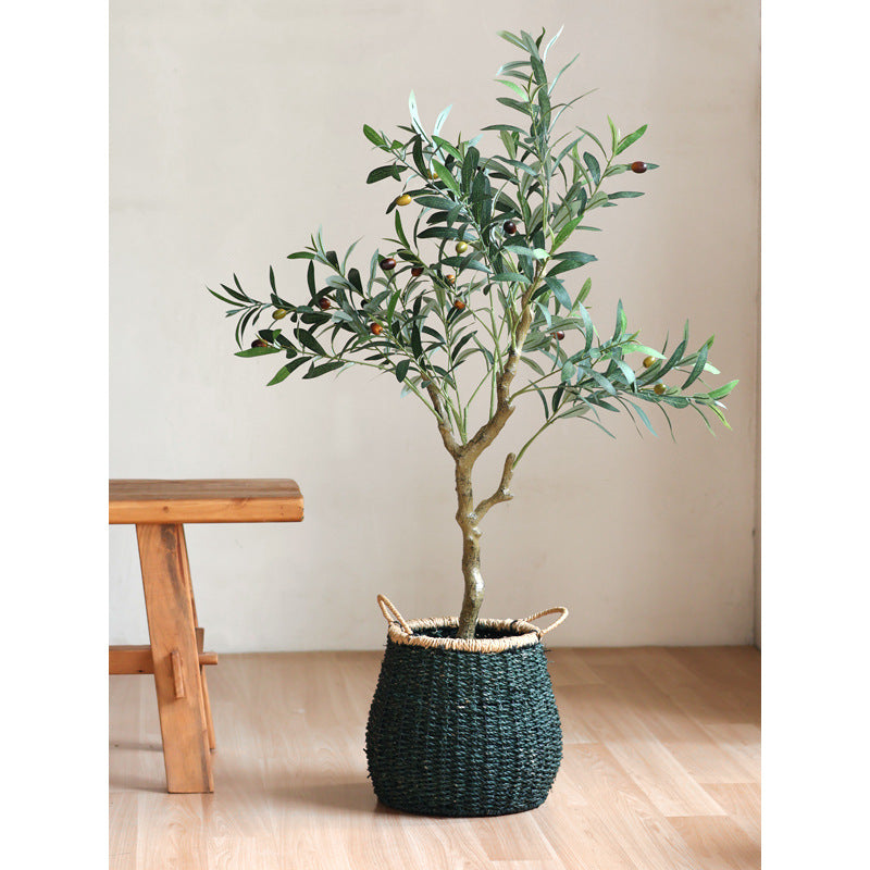 Handcrafted storage basket with natural details
