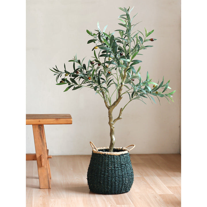 Handcrafted storage basket with natural details