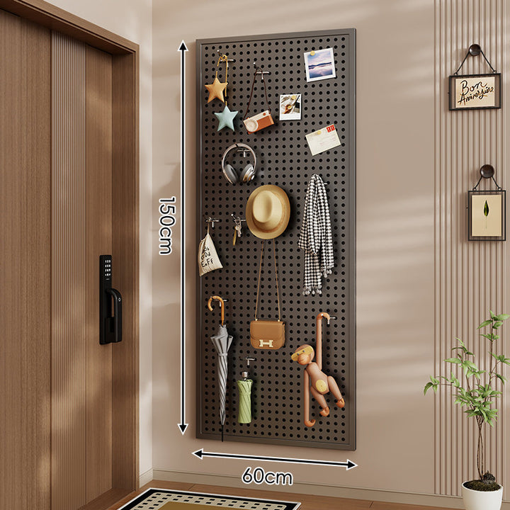 Wall-Mounted Perforated Pegboard Organizer Panel with Metal Frame