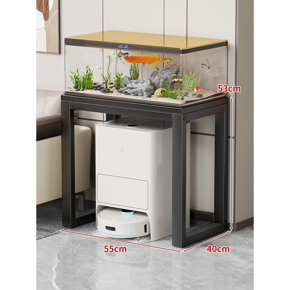 Modern Metal Frame Aquarium Console Table with Integrated LED Hood
