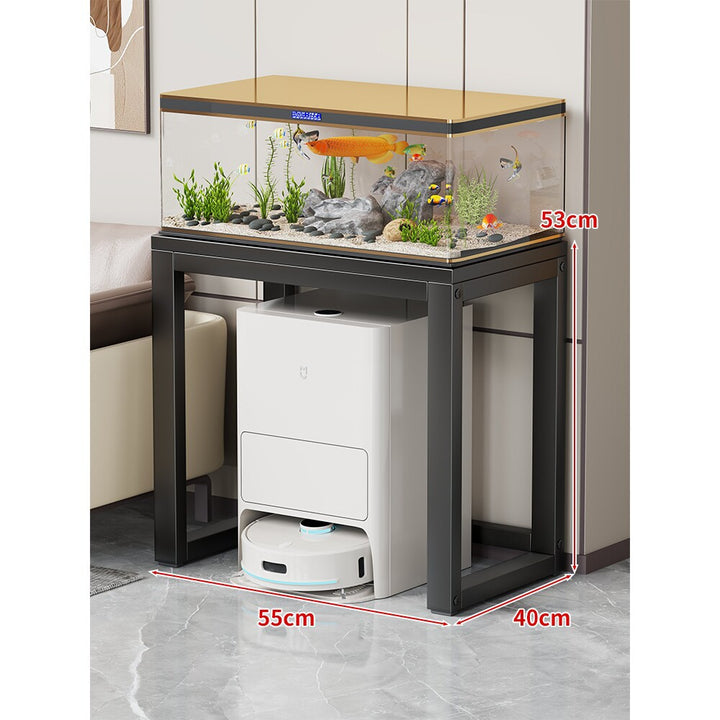 Modern Metal Frame Aquarium Console Table with Integrated LED Hood