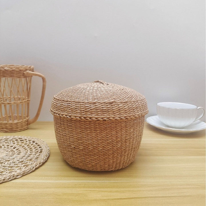 Handcrafted Natural Fiber Storage Basket